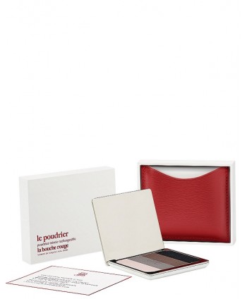 Eye Shadow Mead with Red Fine Leather Compact Case