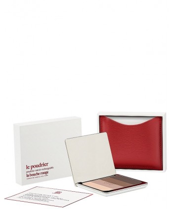 Eye Shadow Tage with Red Fine Leather Compact Case
