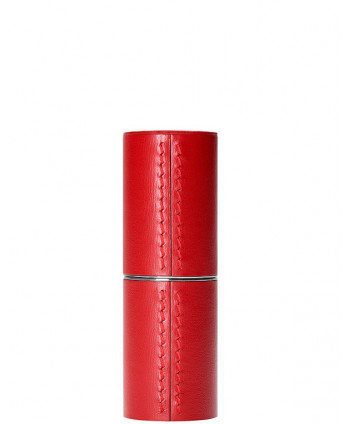 Refillable Red Fine Leather Lipstick Case