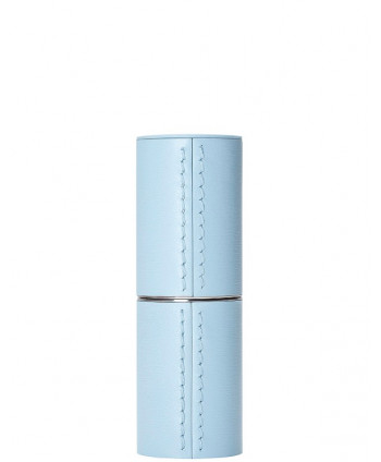 Refillable Blue Fine Leather Lipstick Case