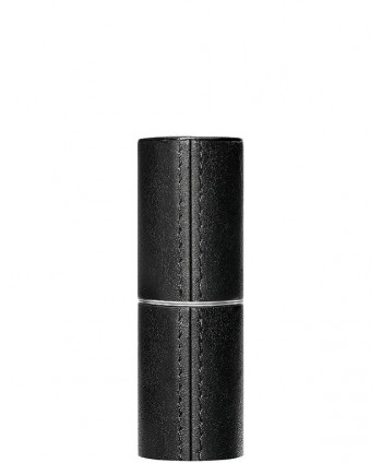 Refillable Black Fine Leather Lipstick Case