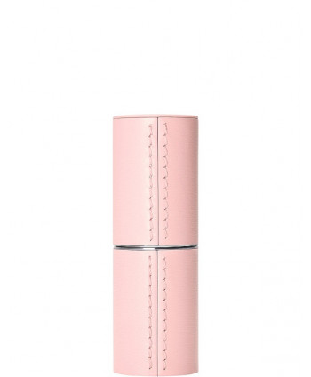 Refillable Pink Fine Leather Lipstick Case