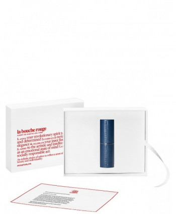 Refillable Blue Navy Fine Leather Lipstick Case