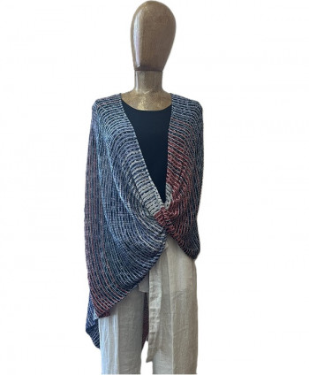 Poncho MD9524 rosso/blu