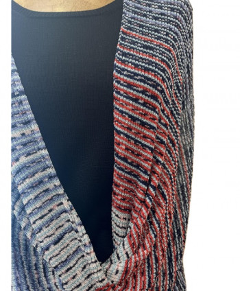 Poncho MD9524 rosso/blu