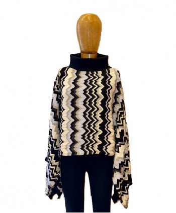 Poncho PODA356.03 Collo alto Nero