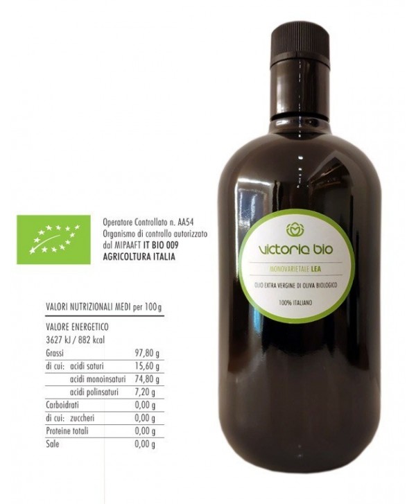 Monovarietale Lea 750ml Olio Extra Vergine di Oliva Biologico